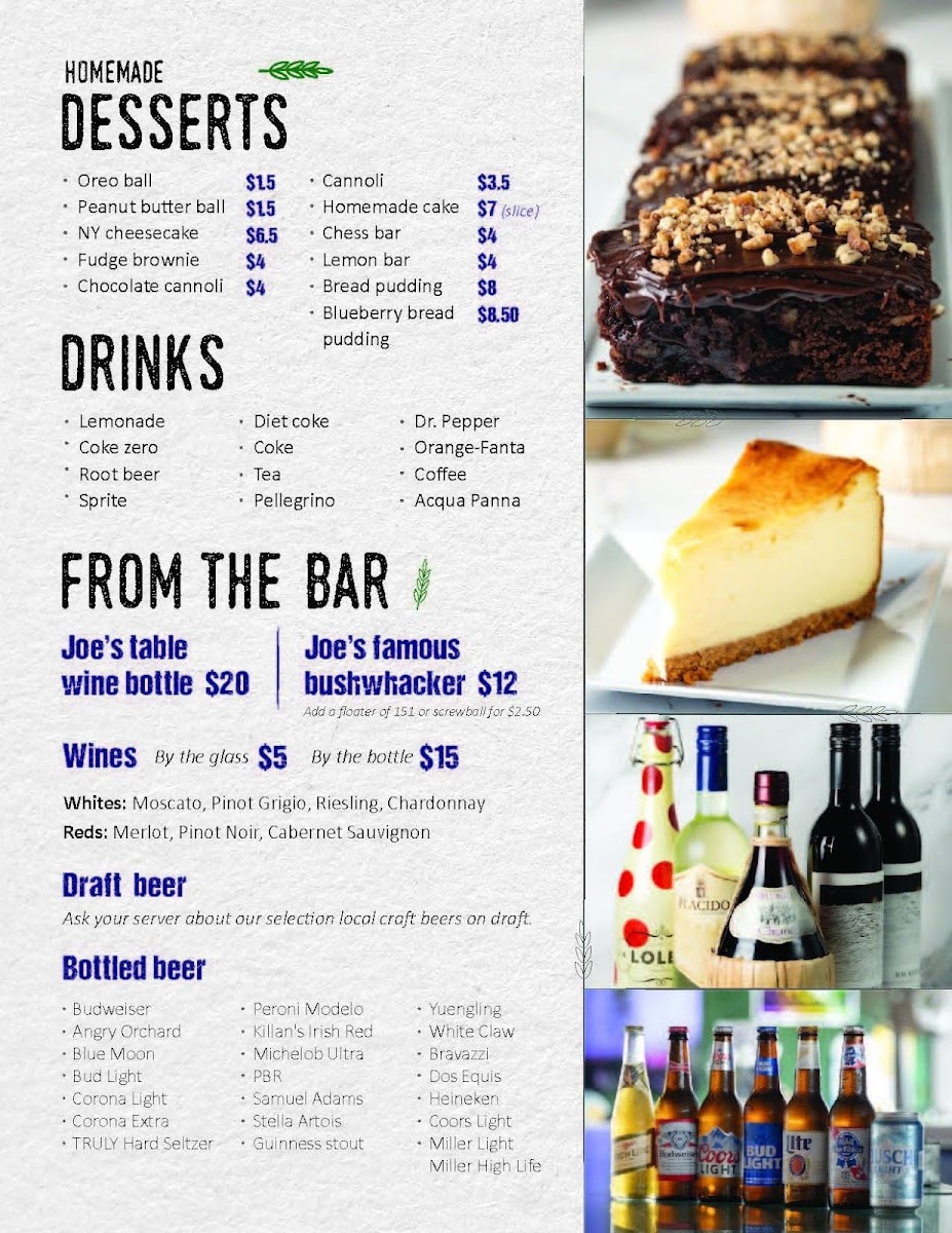 Menu Gelato Joe's Italian Restaurant & Bar-7